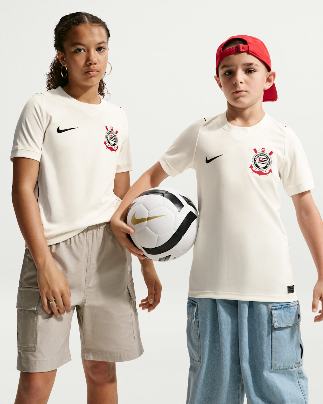 S.C. Corinthians 2026/27 Stadium Home Big Kids' Nike Dri-FIT Soccer Replica Jersey - Sail/Black/Black