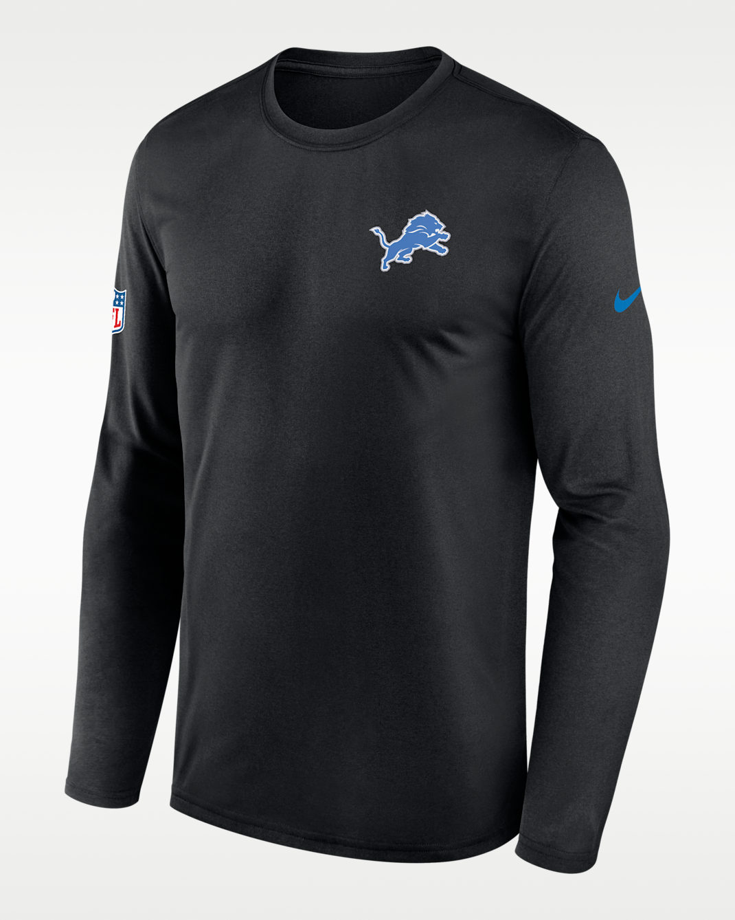 Detroit Lions Legend Small Logo Men's Nike Dri-FIT NFL Long-Sleeve T-Shirt - Black