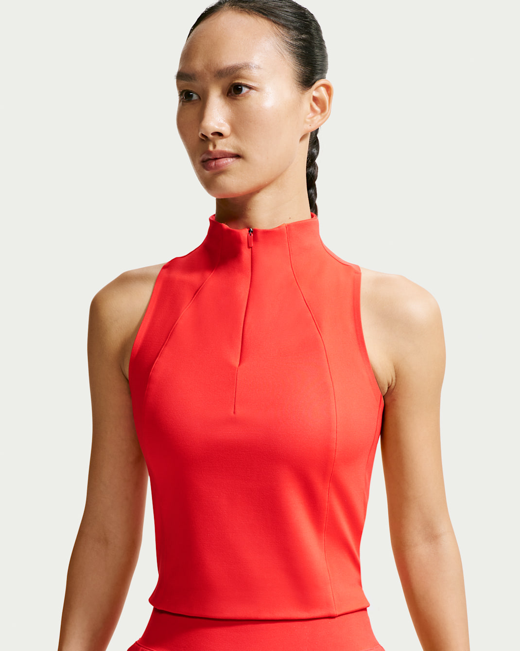 Nike Tailored Performance Women's Dri-FIT Sleeveless Golf Polo - Light Crimson/White