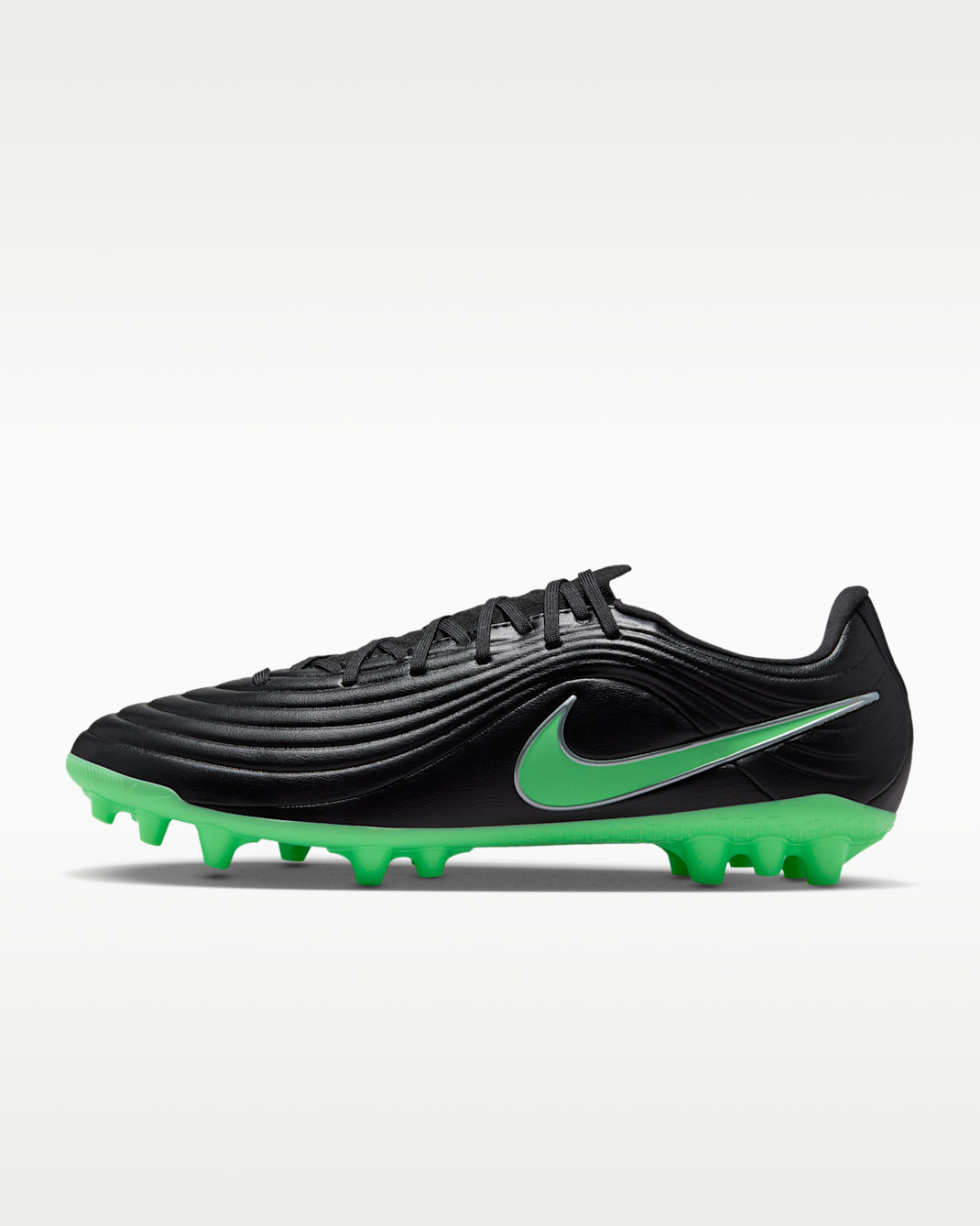 Nike Tiempo Maestro Academy Artificial-Grass Low-Top Soccer Cleats - Black/Black/Illusion Green
