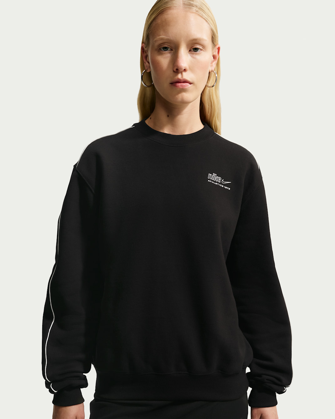Nike Studio Fleece Medium Weight "Graphic Pack" Women's "Nike Athletic Department" Crew - Total Black/Sail