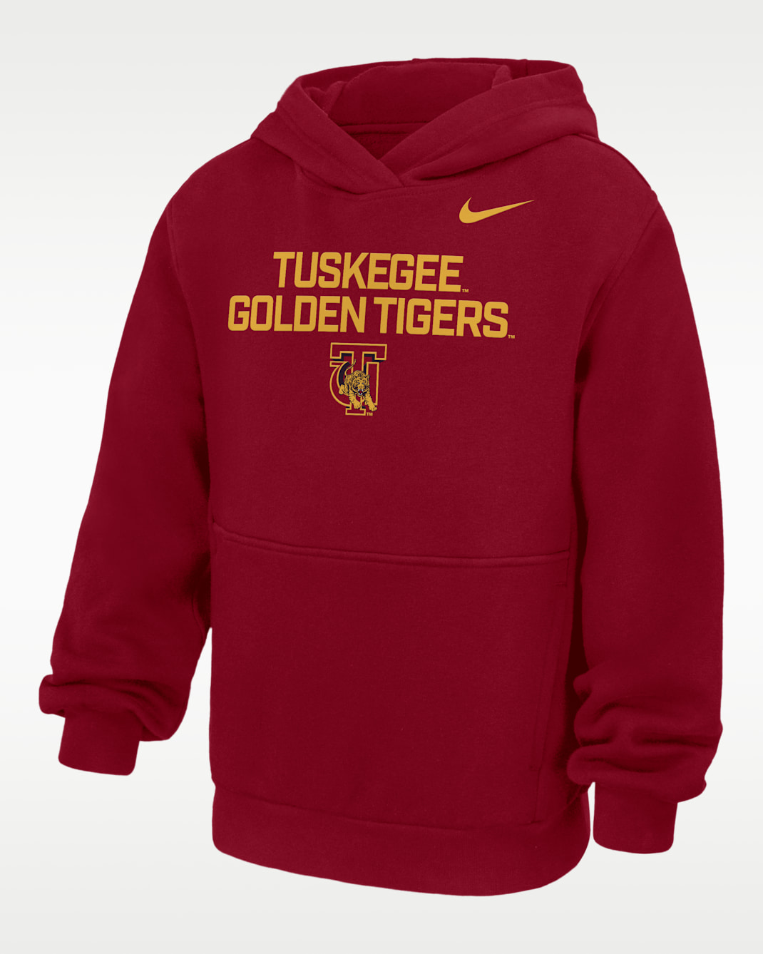 Nike College (Tuskegee University) Big Kids' Club Fleece Pullover Hoodie - Team Crimson