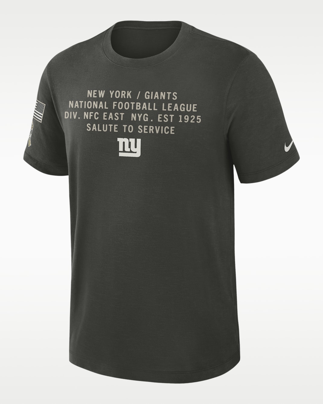 Playera Nike Dri-FIT de la NFL para hombre New York Giants Salute to Service Slub - Verde bosque