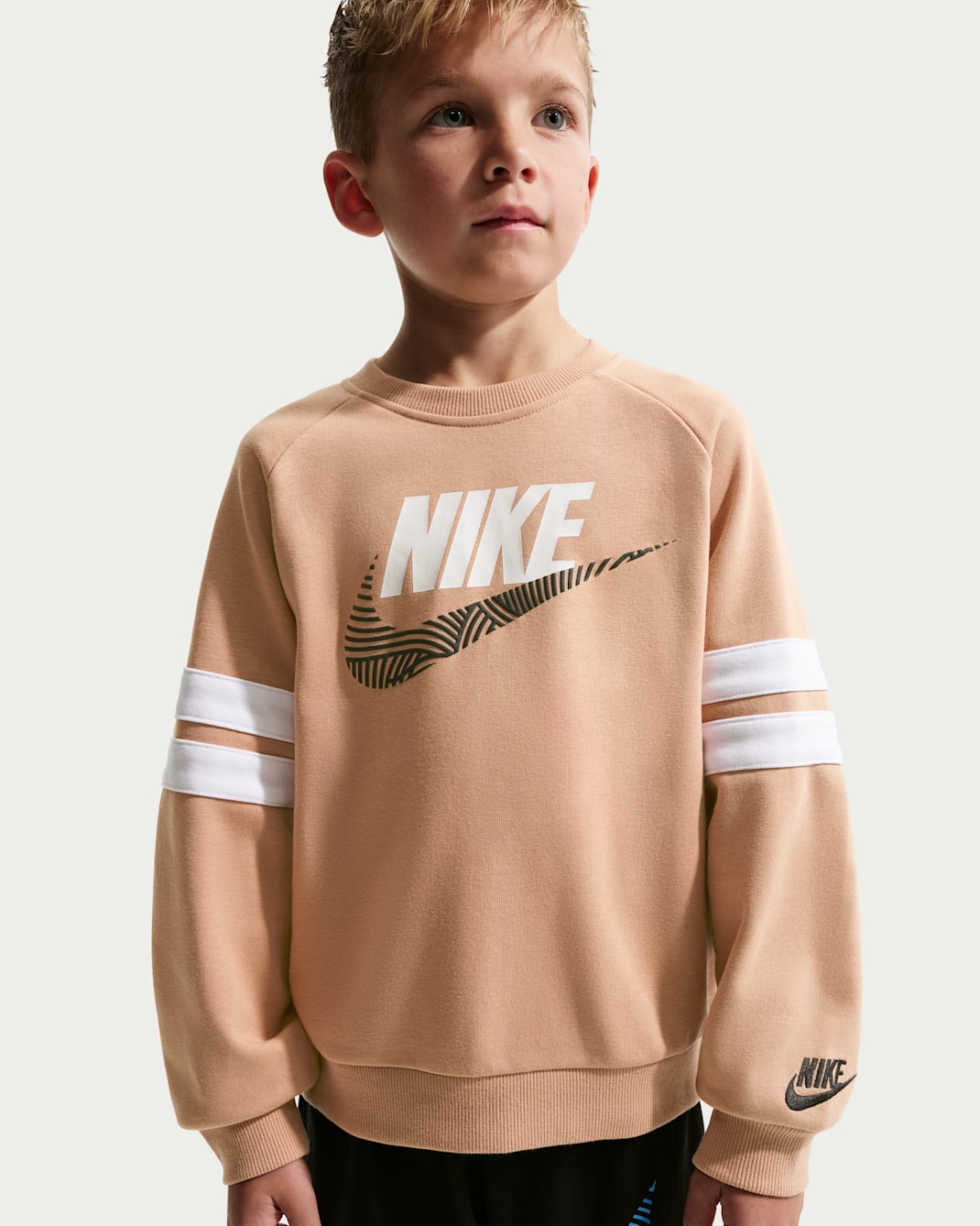 Nike Sportswear In The Zone Little Kids' French Terry Oversized Crew - Hemp