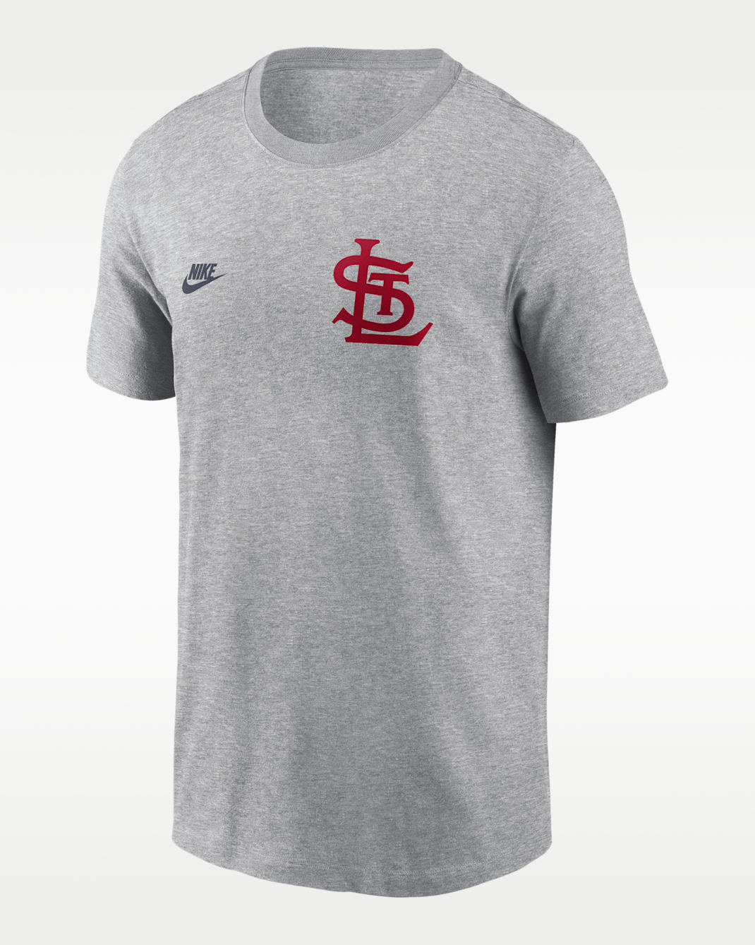 St. Louis Cardinals Cooperstown 2-Hit Large Logo Men's Nike MLB T-Shirt - Charcoal Heather