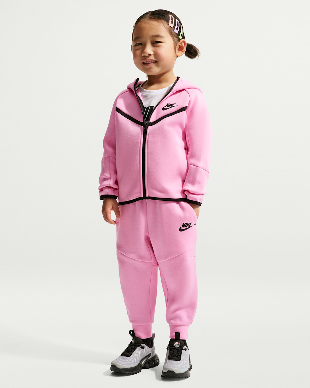 Conjunto de 2 piezas de Tech Fleece de cierre completo infantil Nike Sportswear - Rosa amanecer