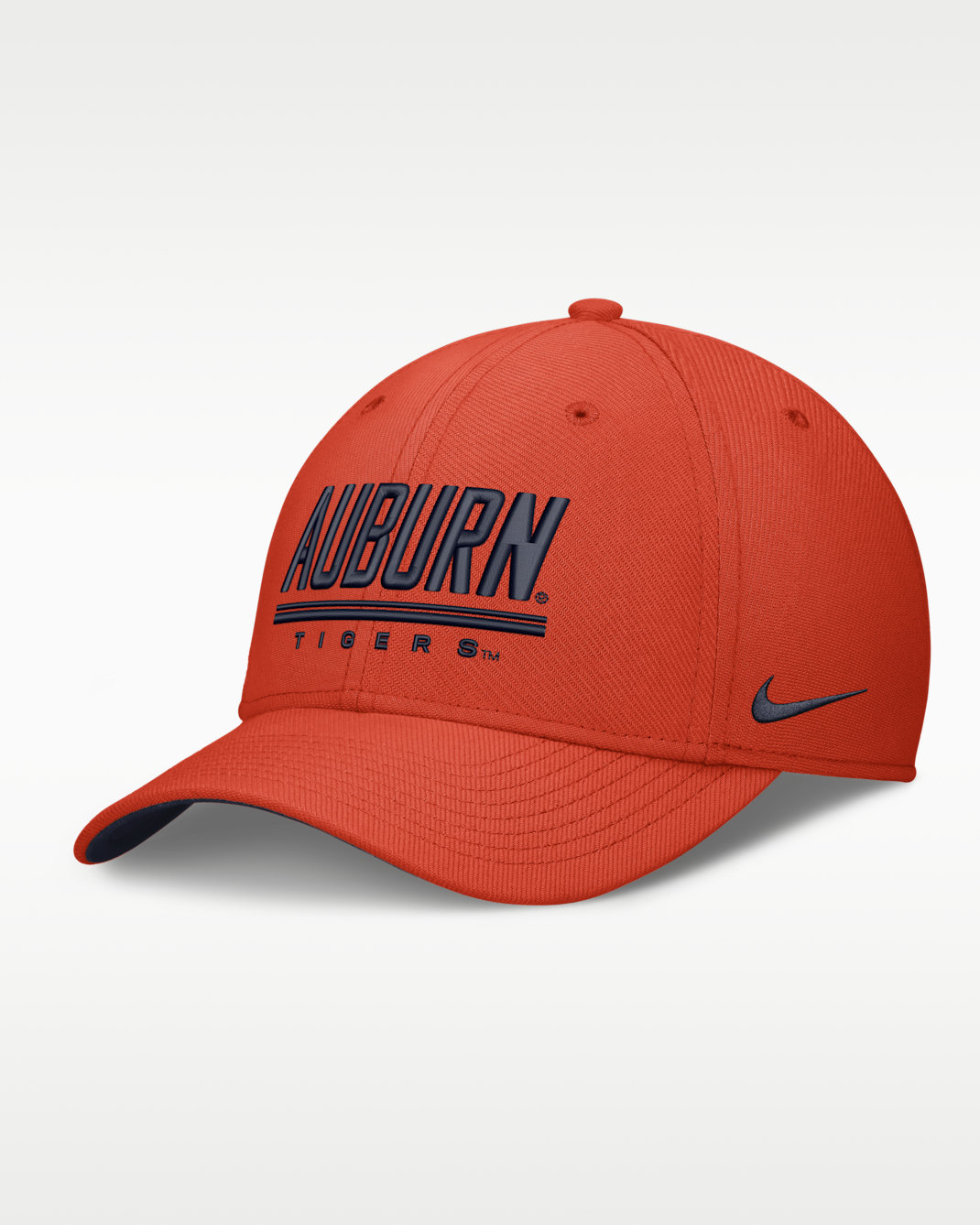 Gorra universitaria Nike Dri-FIT para hombre Auburn Sideline Rise - Naranja team/Azul marino universitario