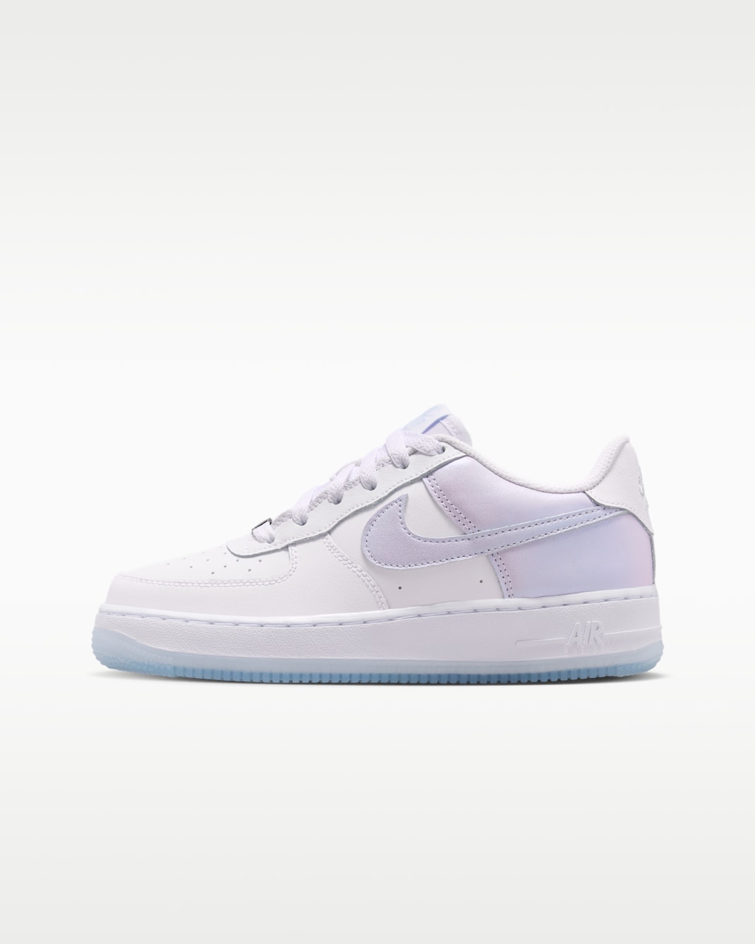 Nike Air Force 1 Older Kids' Shoes - White/Blue Tint/Metallic Silver/White