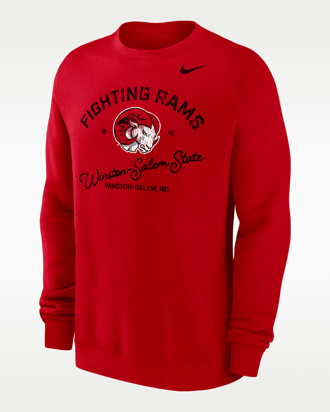 Nike College (Winston-Salem State) Men’s Club Fleece Crew-Neck Sweatshirt - University Red