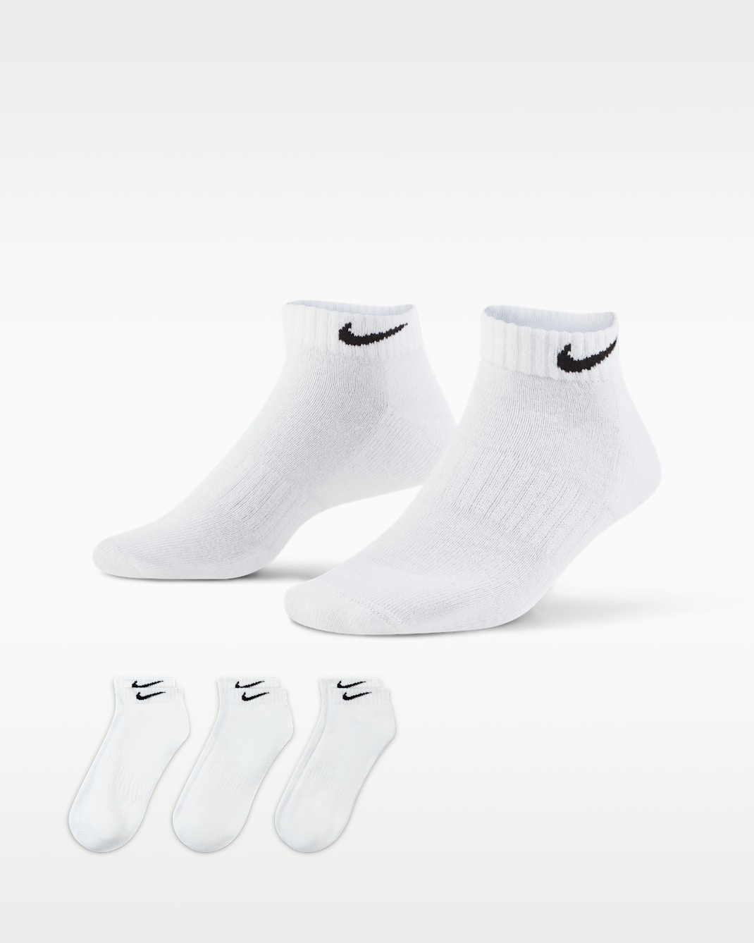 Calcetines de entrenamiento bajos (3 pares) Nike Everyday Cushioned - Blanco/Negro