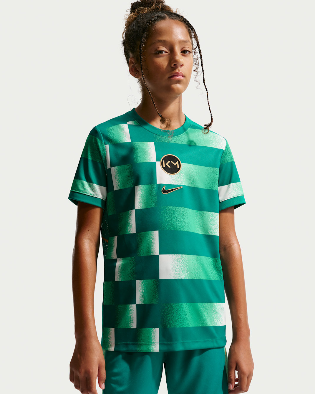 Kylian Mbappé Academy Big Kids' Dri-FIT Short-Sleeve Soccer Top