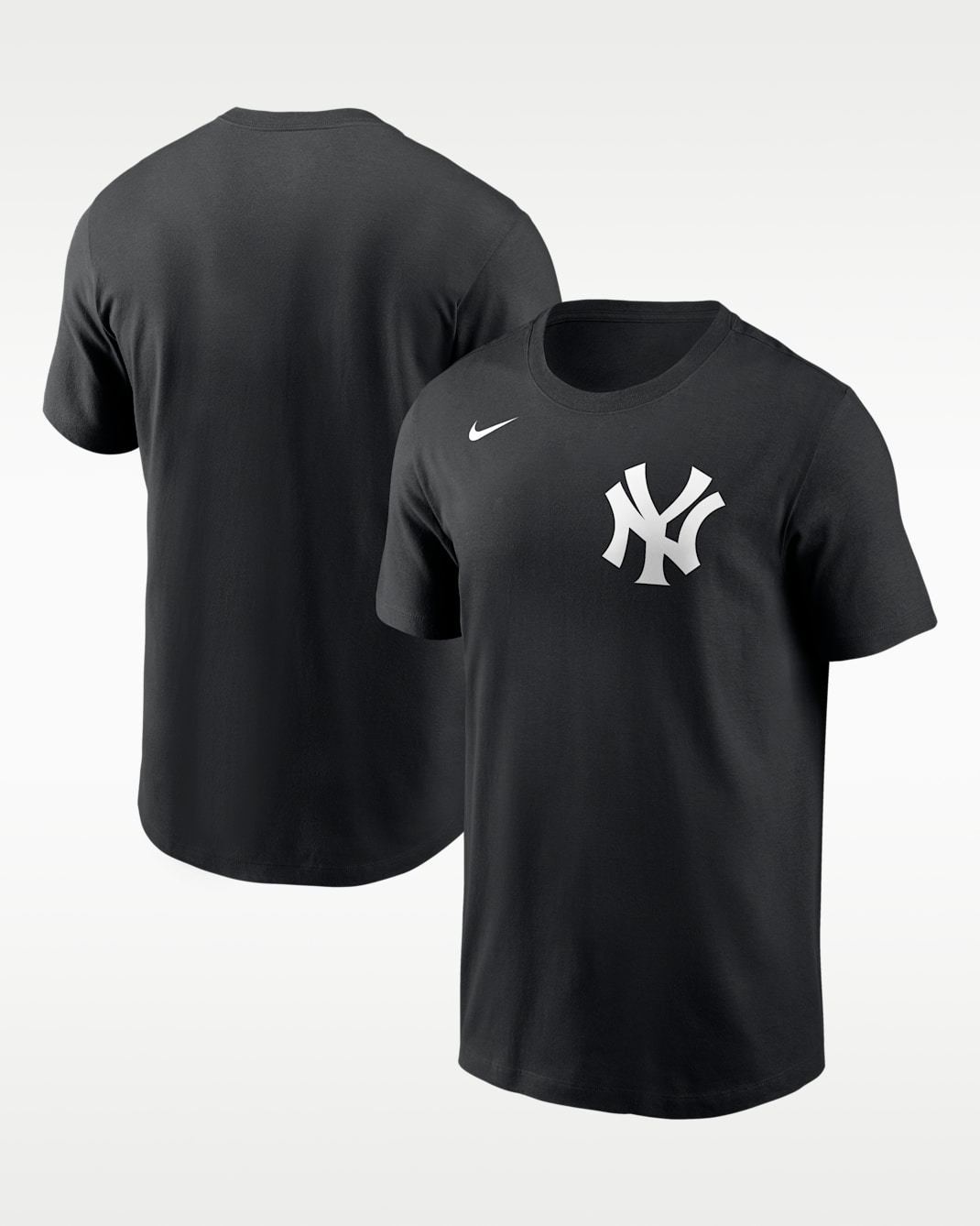 Playera marca denominativa Nike de la MLB de algodón para hombre New York Yankees - Negro