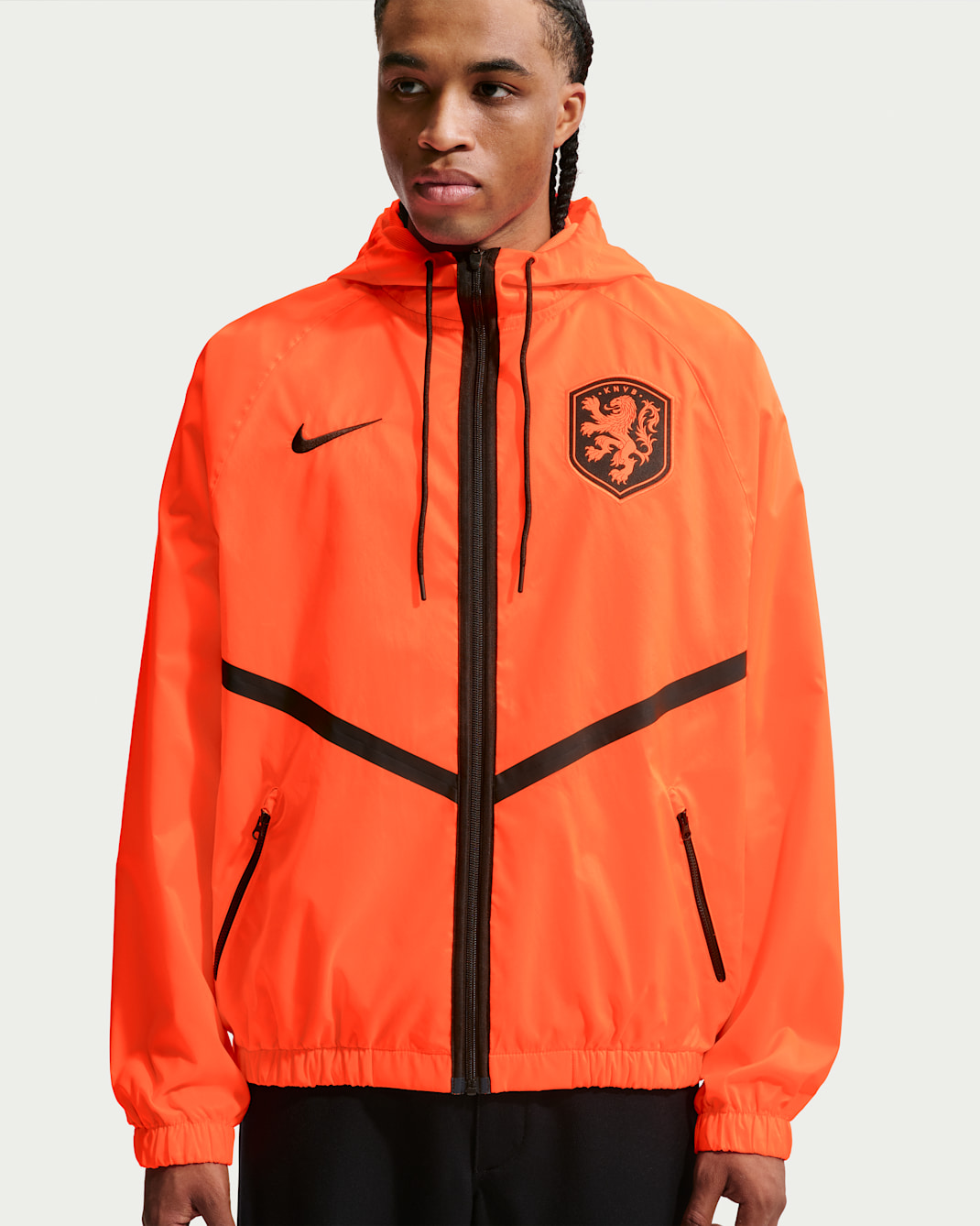 Chamarra Anthem de fútbol Nike Dri-FIT para hombre de Países Bajos - Hipercarmesí/Hipercarmesí/Negro