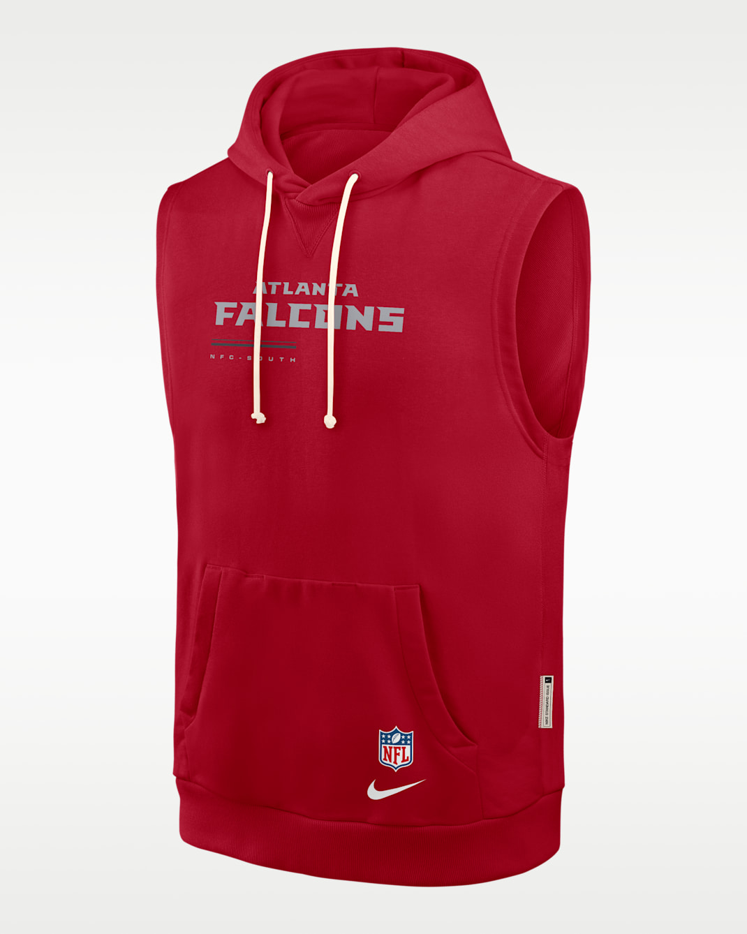 Sudadera con gorro sin cierre sin mangas Nike Dri-FIT de la NFL para hombre Atlanta Falcons Sideline - Rojo