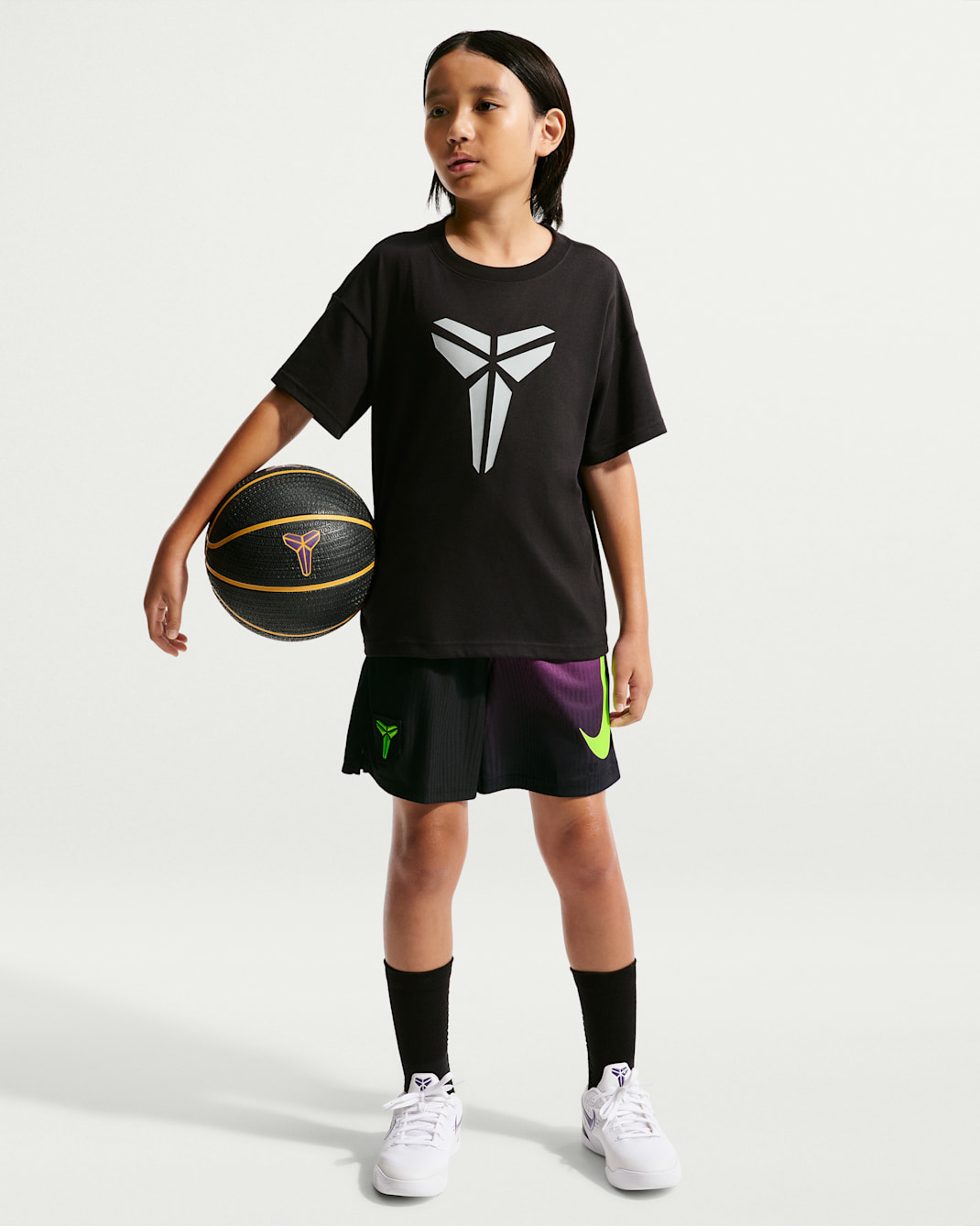 Short de basket Kobe pour ado - Noir