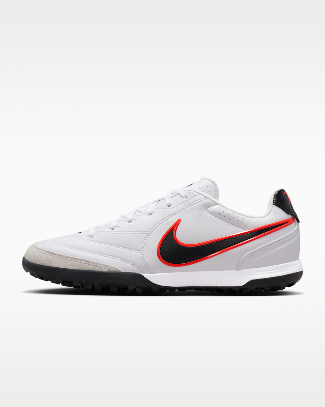 Nike Tiempo Ligera Pro Turf Low-Top Soccer Shoes - White/Bright Crimson/Black