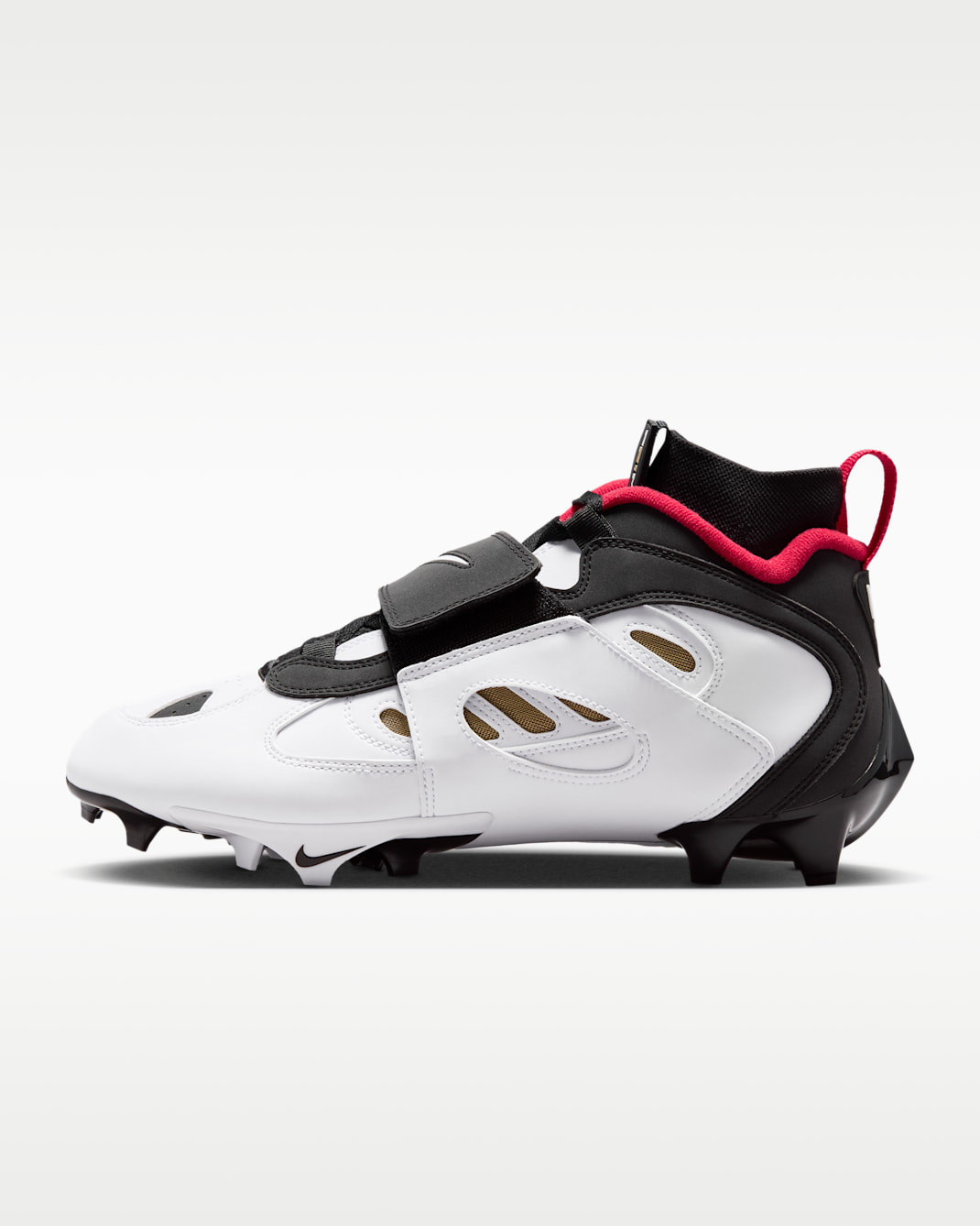 Nike Diamond Turf 2 Football Cleats - Black/Prime Red/Metallic Gold/White