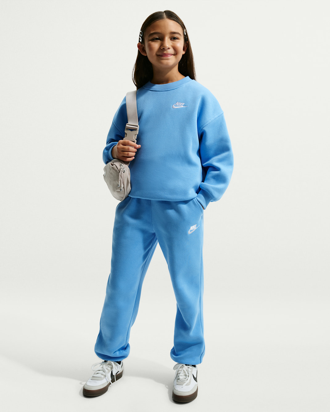 Pants holgados para niños talla grande Nike Sportswear Club Fleece - Azul universitario/Azul universitario/Blanco
