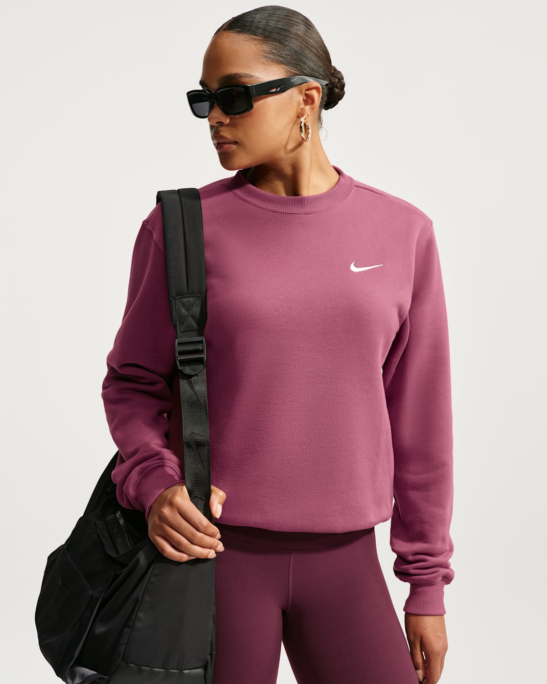 Nike Studio Fleece Medium Weight Women's Crew - Pink Smoke/Sail