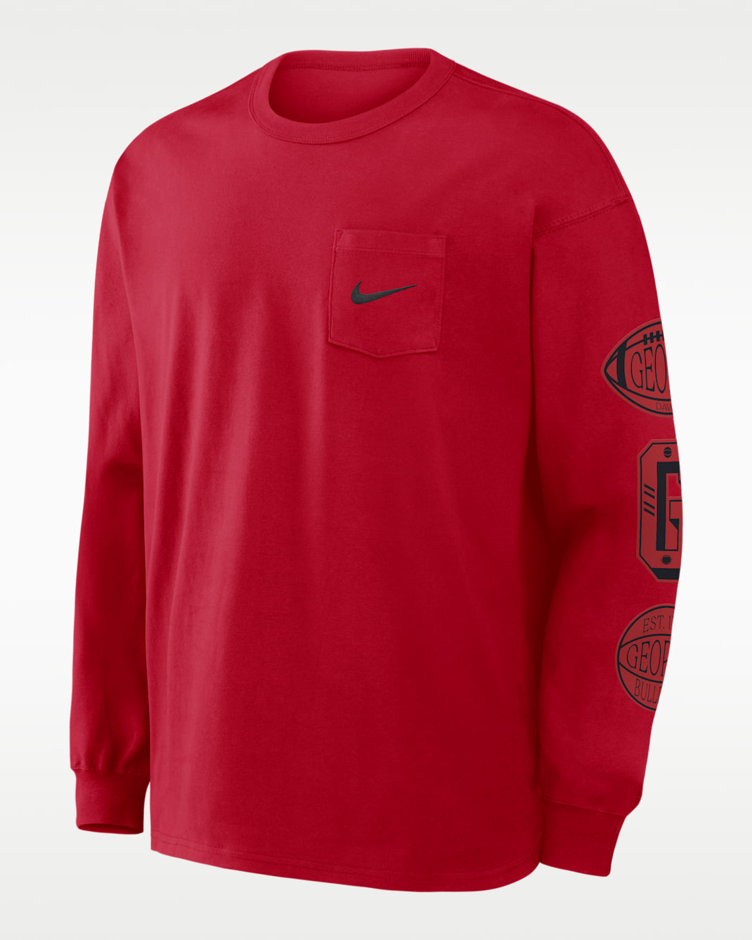 Georgia Academic Max90 Pocket Men's Nike College Long-Sleeve T-Shirt - Red
