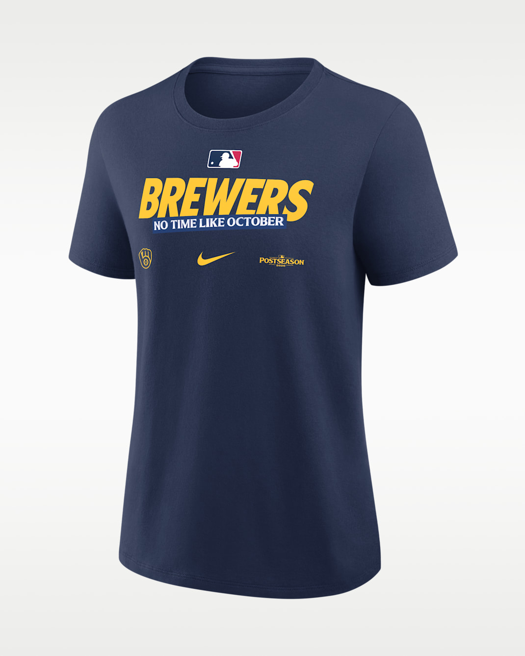 Playera Nike de la MLB para mujer Milwaukee Brewers 2026 Postseason Authentic Collection - Azul marino