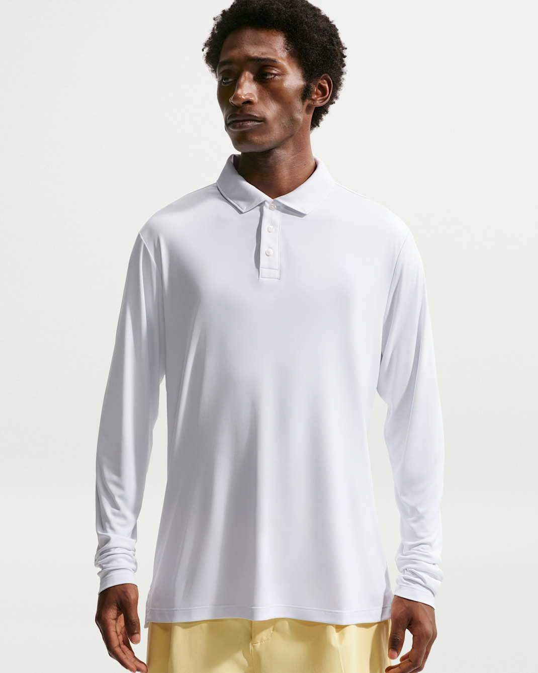 Nike Par Men's Dri-FIT Long-Sleeve Golf Polo - White/White