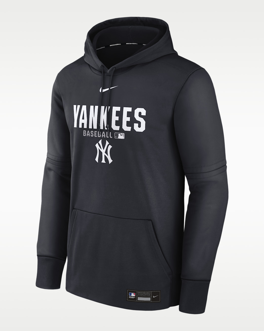 New York Yankees Authentic Collection Men's Nike Therma MLB Pullover Hoodie - Pitch Blue
