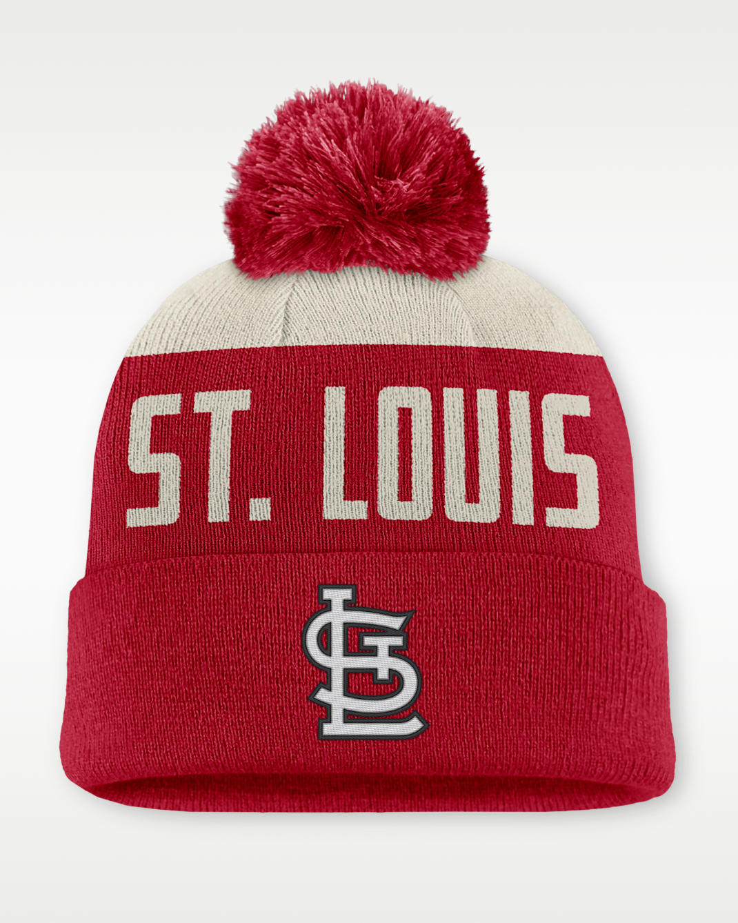 St. Louis Cardinals Cooperstown Peak Men's Nike MLB Cuffed Pom Beanie - Red/White