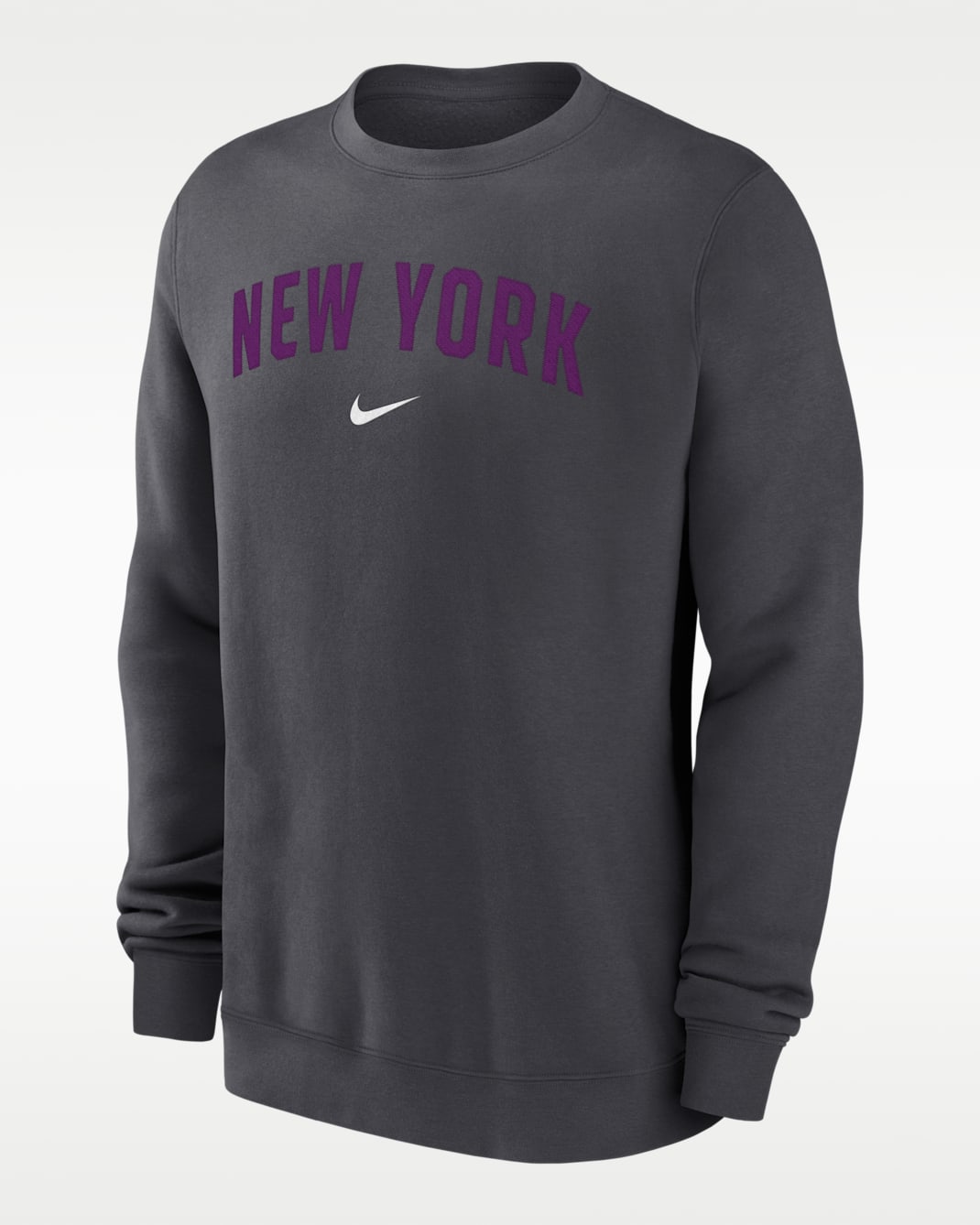 New York Mets 2-Hit Men's Nike MLB Pullover Crew - Anthracite