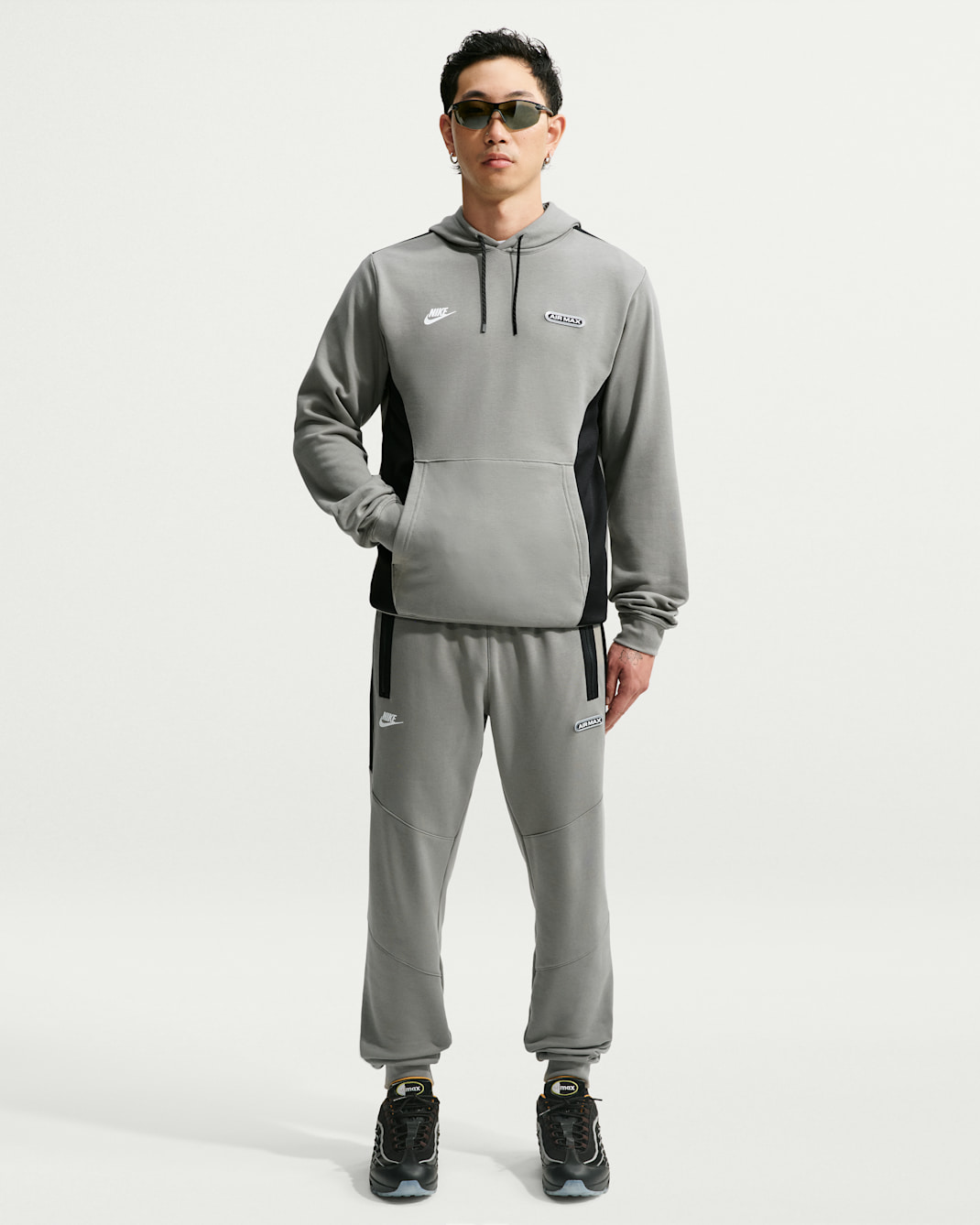 Nike Sportswear Air Max fleecejoggebukse til herre - Dark Stucco/Svart/Svart