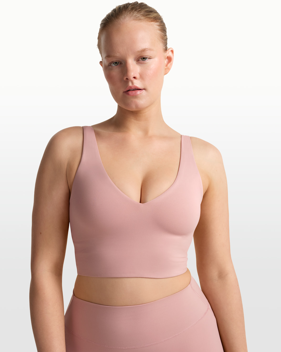 NikeSKIMS Matt Women's V-Neck Long-Line Bra - NSKM HIMALAYAN