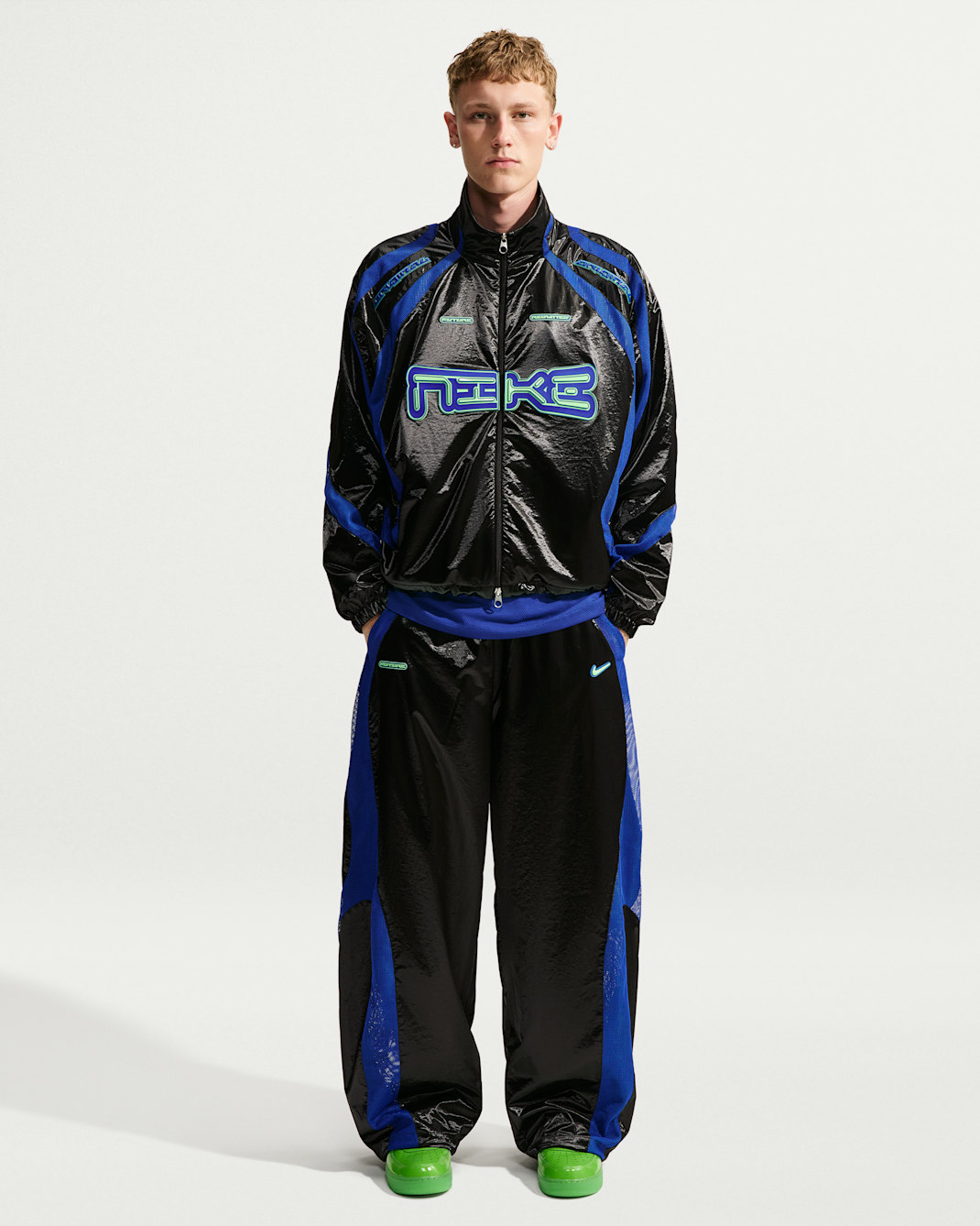 Nike Project F.R.O.G. Men's Woven Flow Track Pants - Black/Old Royal/Old Royal/Illusion Green