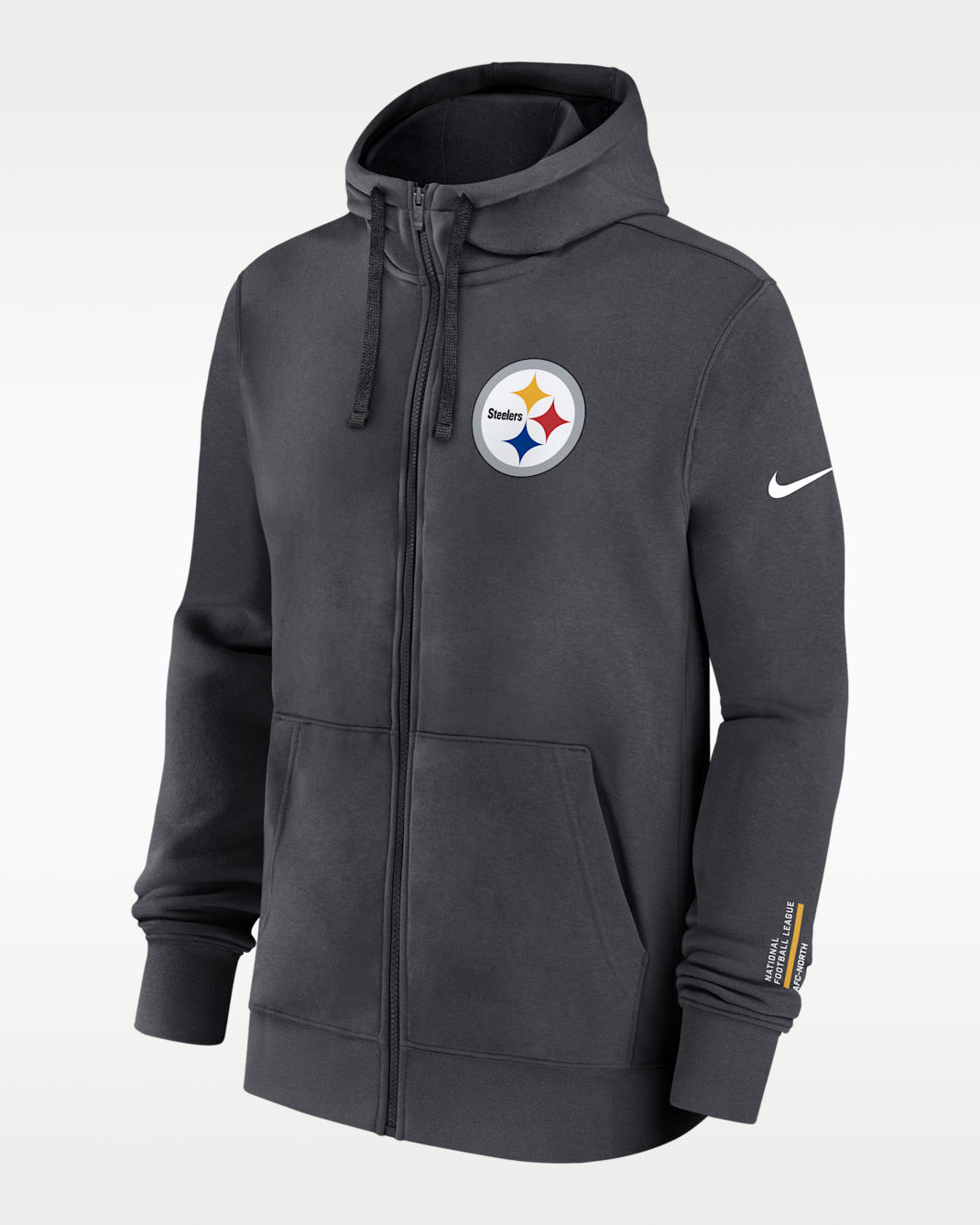 Pittsburgh Steelers Playbook Page Club Men's Nike NFL Full-Zip Hoodie - Anthracite