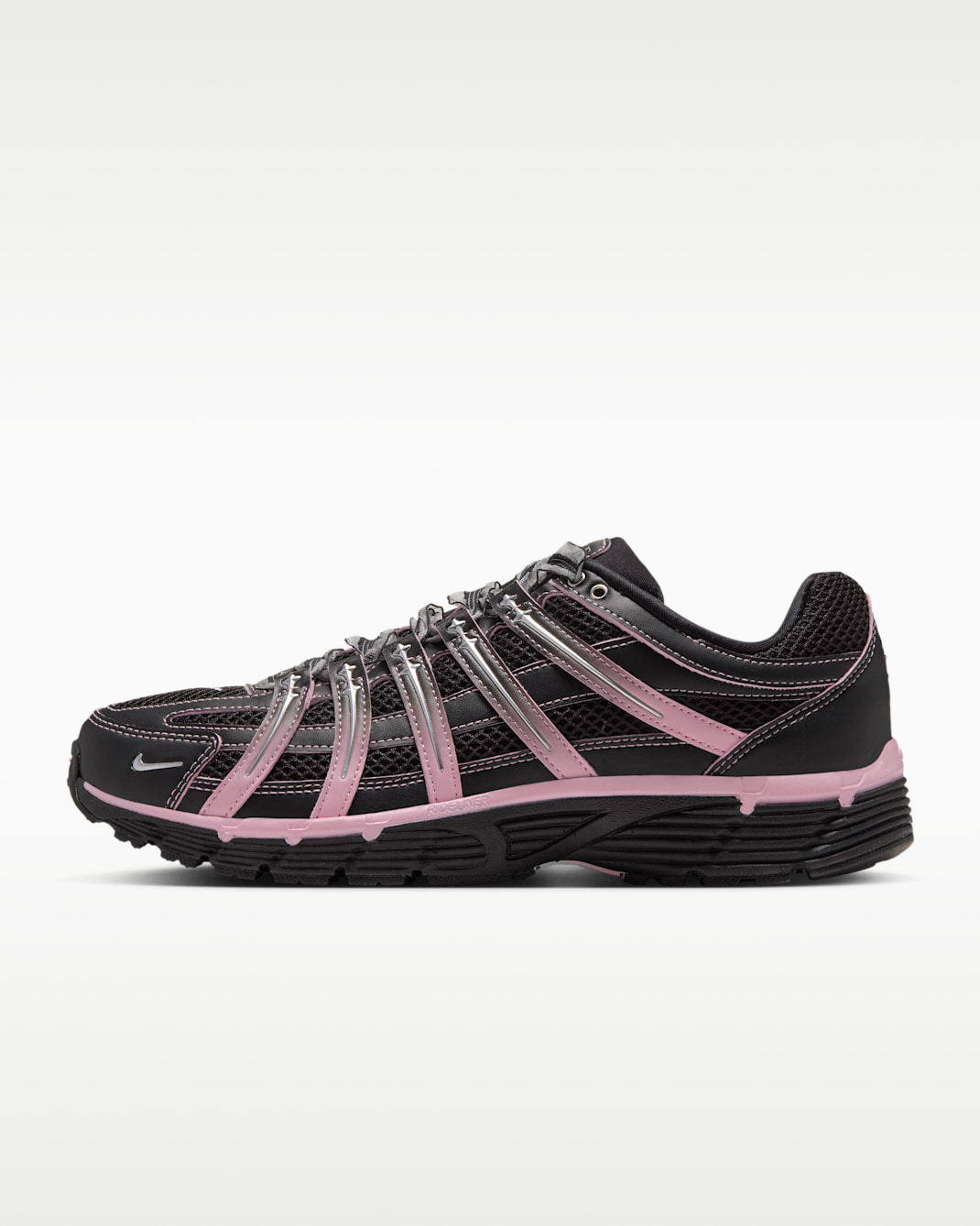 Tenis para mujer Nike P-6000 - Negro/Rosa suave medio/Plata metalizado
