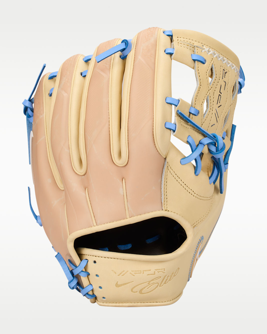 Nike Vapor Elite Baseball Infield Snake Eyes Web Fielding Glove - Right Hand Throw - Light Cream/Valor Blue/Sesame