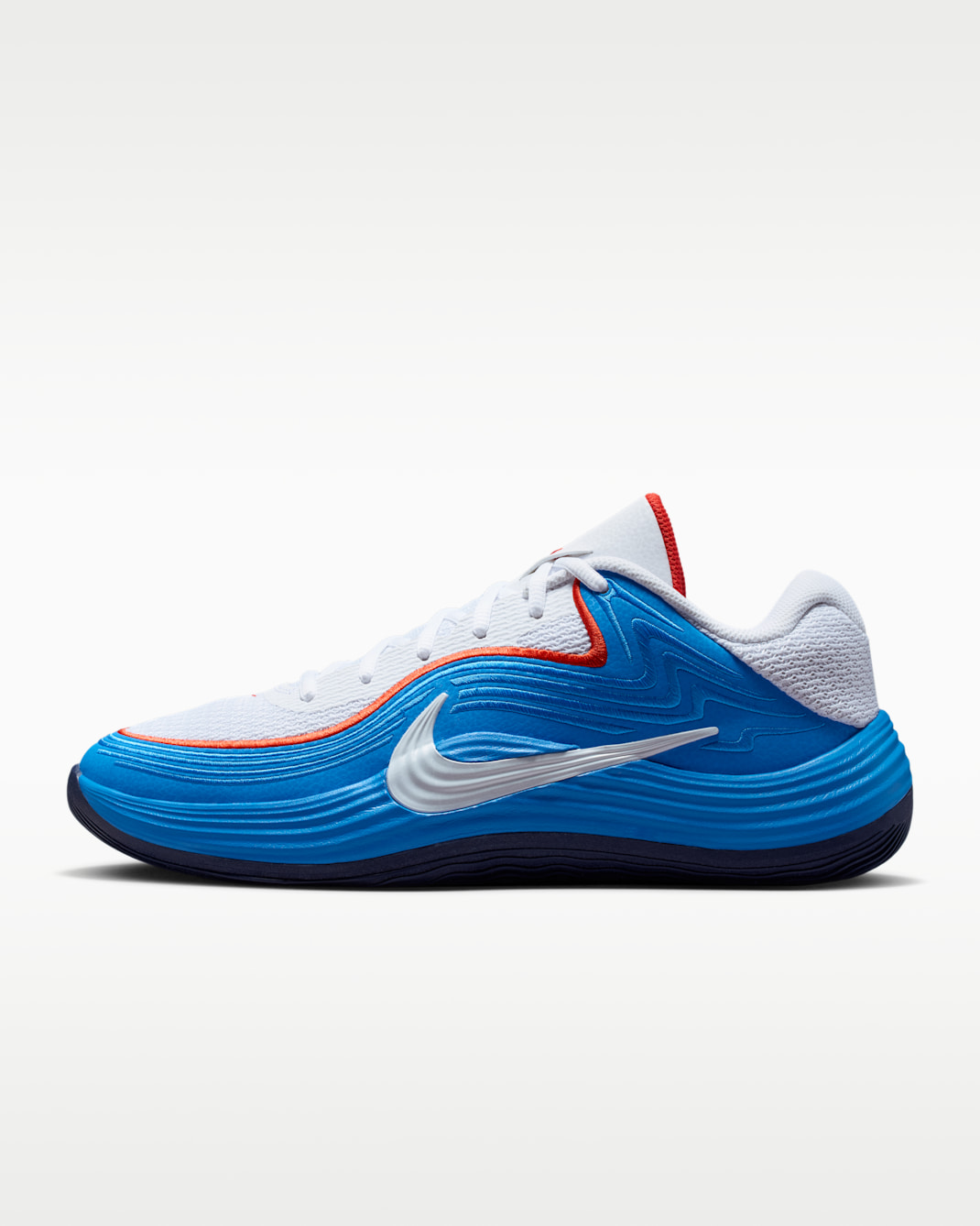 Nike Precision 8 Low Men's Basketball Shoes - White/Light Photo Blue/Picante Red/White