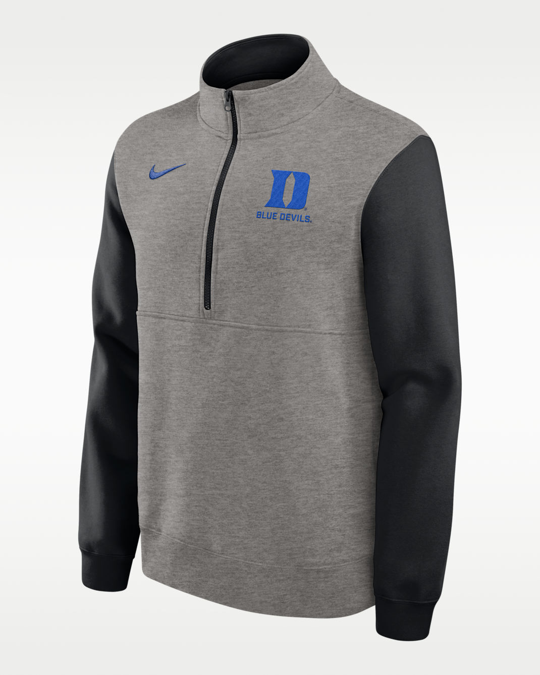 Duke Club Men's Nike College 1/2-Zip Crew - Grey Heather