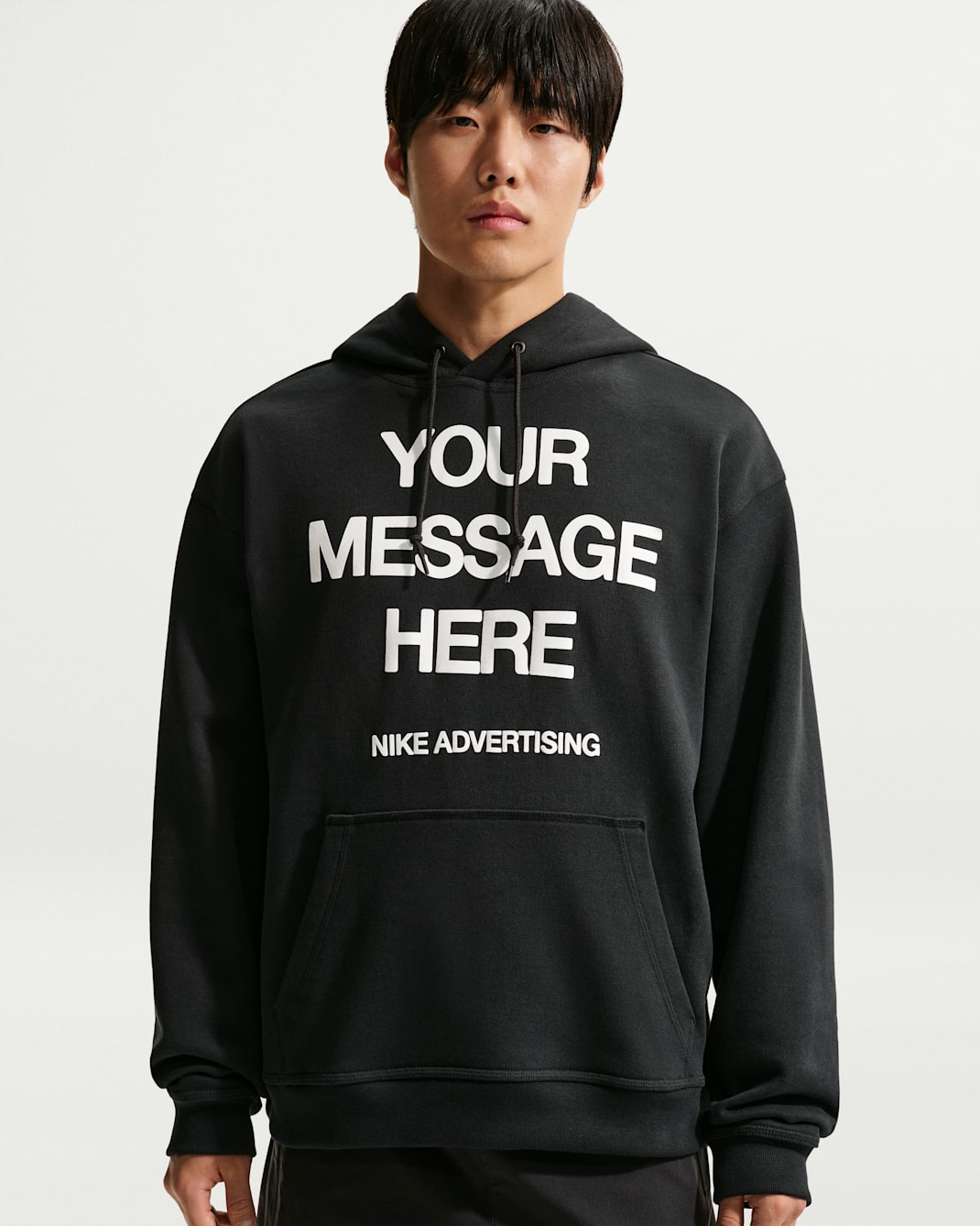 Nike Sportswear Men's Fleece Pullover Hoodie - Black/White/Safety Orange