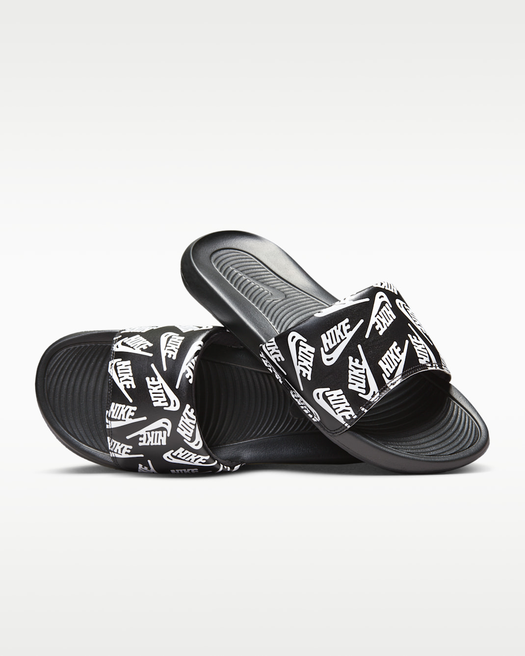 Nike Victori One Men's Printed Slides - Black/Black/White