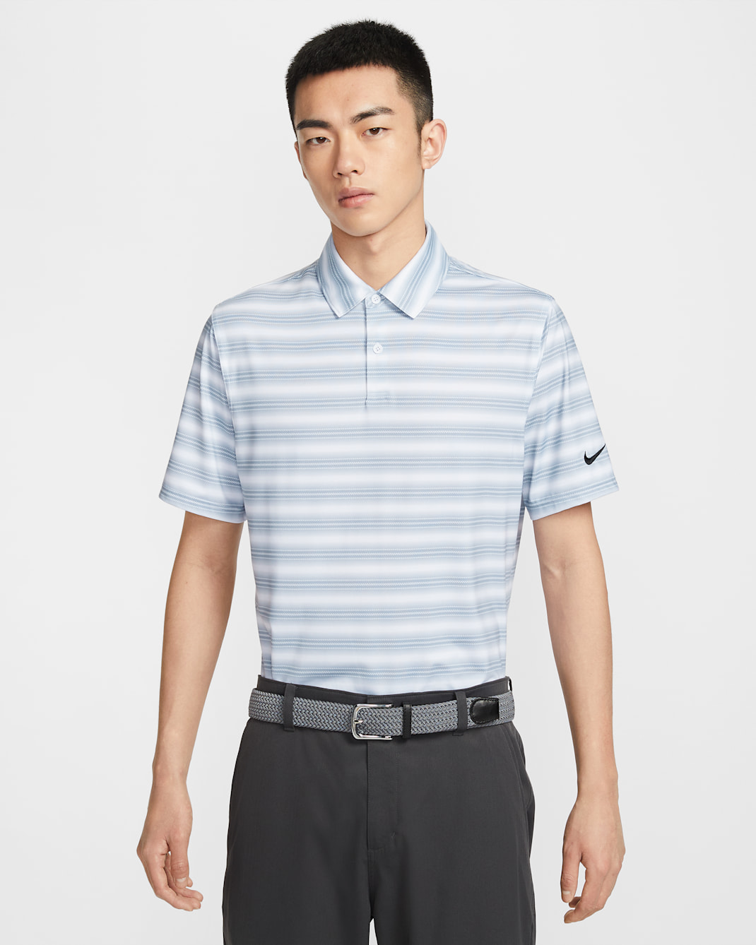 เสื้อโปโลผู้ชาย Dri-FIT Nike Velocity - ขาว/ขาว/ดำ