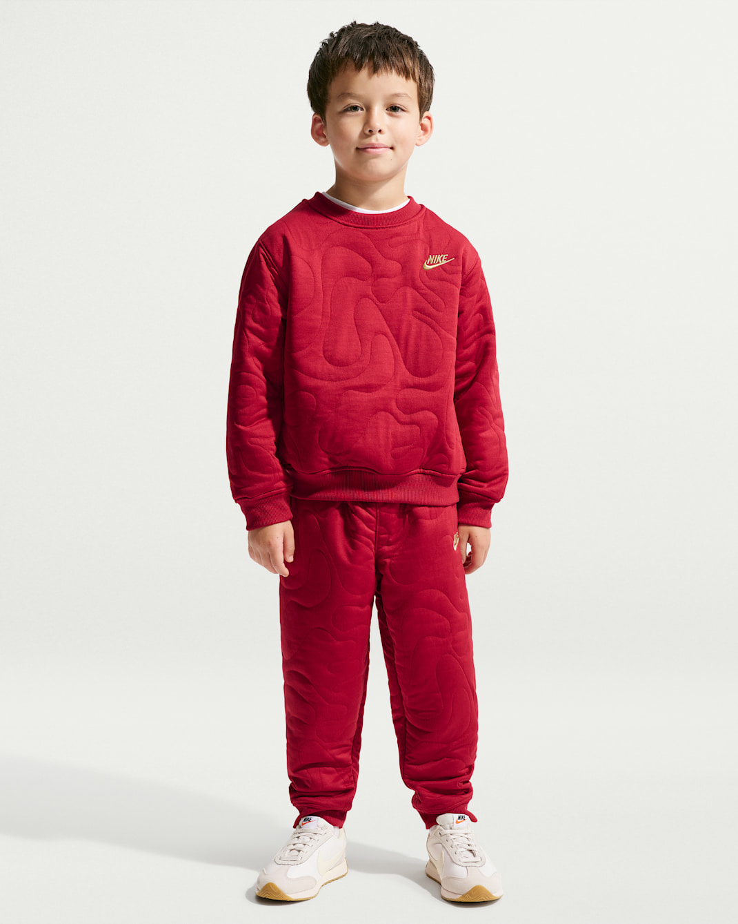 Nike Sportswear Little Kids' Frost Futura 2-Piece Crew Set - Tough Red