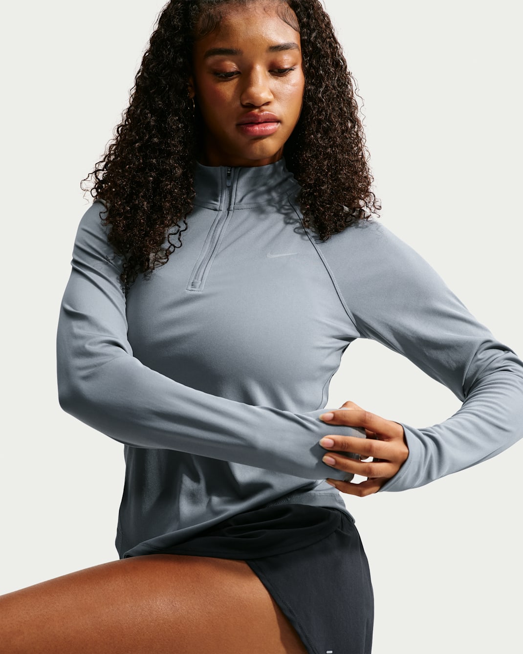 Nike Tempo Women's Dri-FIT 1/4-Zip Running Top - Cool Grey