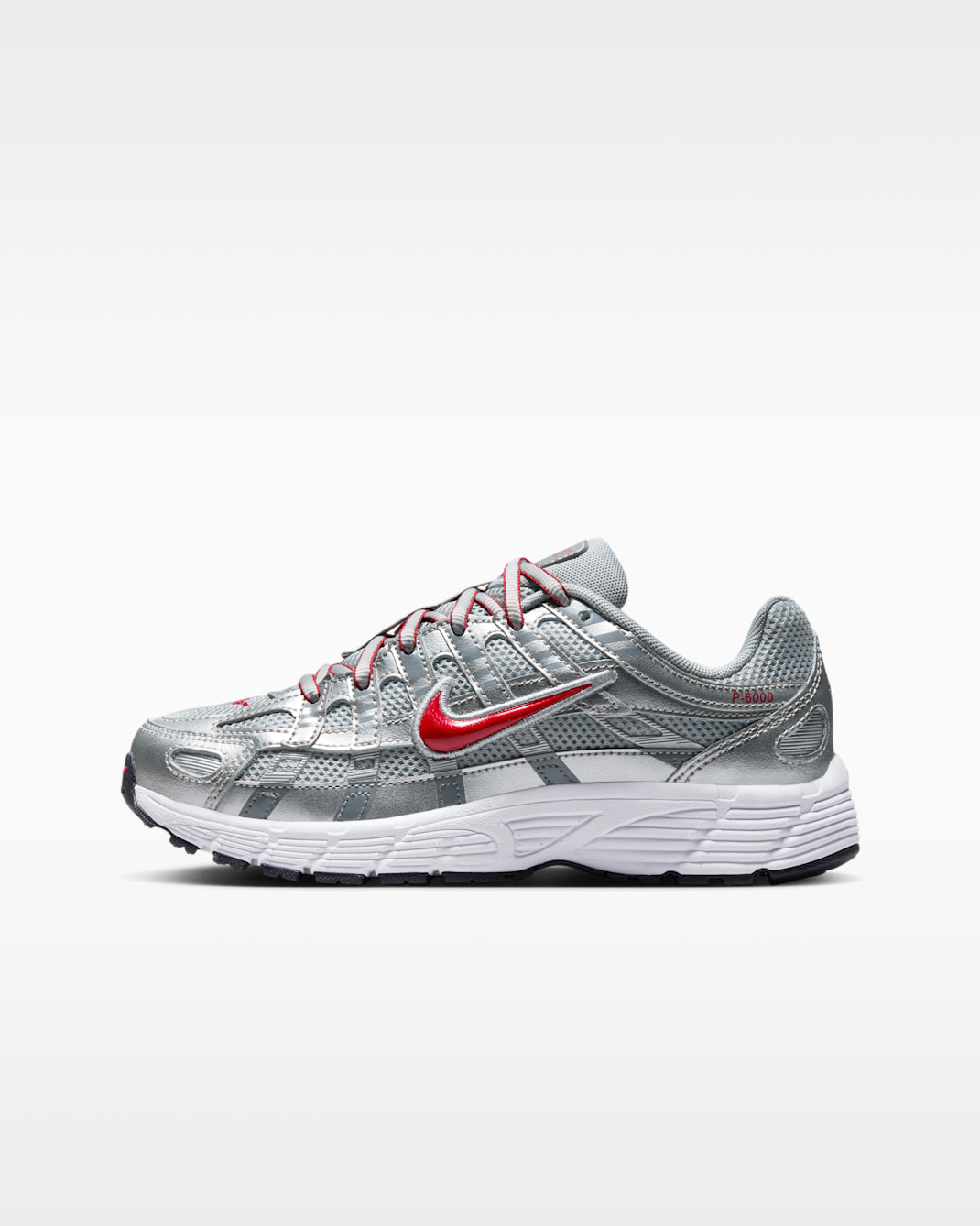 Nike P-6000 Big Kids' Shoes - Metallic Silver/Flat Silver/Cool Grey/Gym Red