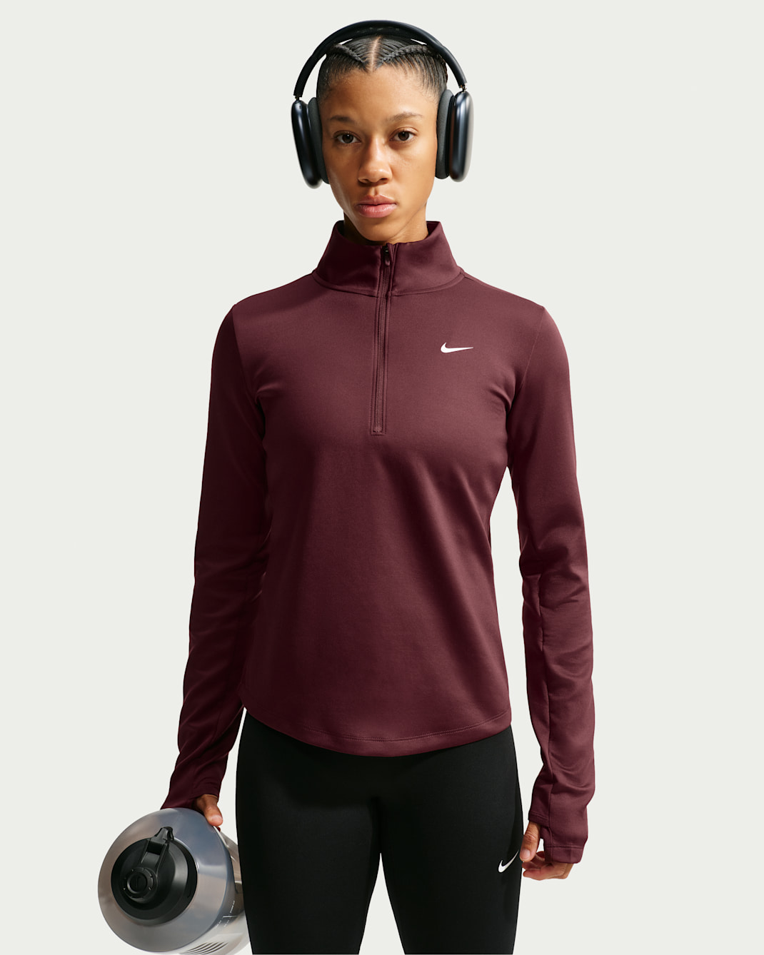 Nike One Women's Therma-FIT 1/2-Zip Mid Layer - Mystic Dates/White