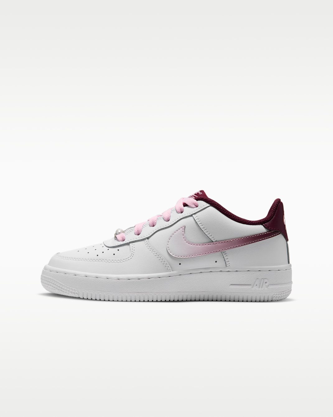 Chaussure Nike Air Force 1 Low LV8 pour pré-ado - Blanc/Pink Foam/Burgundy Crush