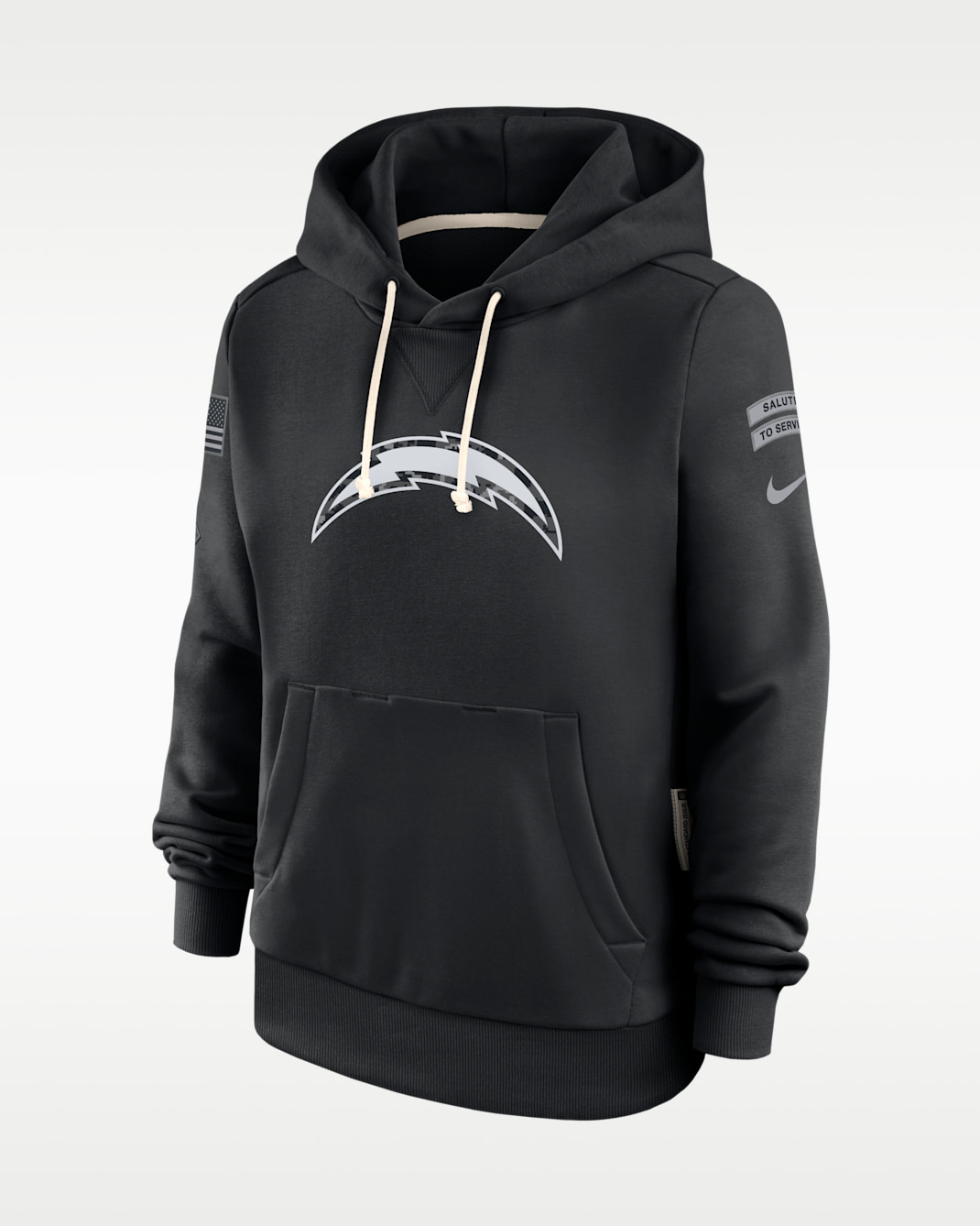 Los Angeles Chargers Salute to Service Sideline Women's Nike Dri-FIT NFL Pullover Hoodie - Black