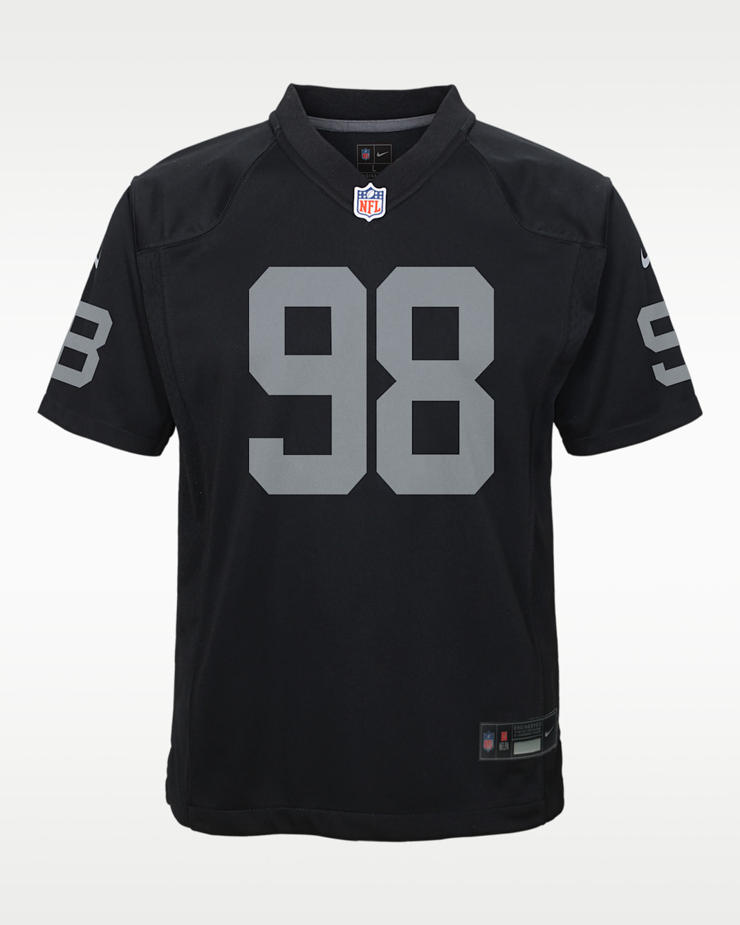 Jersey Nike de la NFL Game para niños talla grande Maxx Crosby Las Vegas Raiders 2024 - Negro