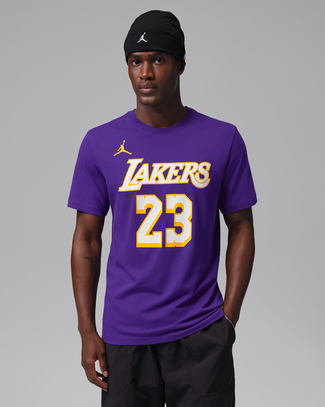 Playera Nike de la NBA para hombre Los Angeles Lakers Essentials Statement - Morado campo