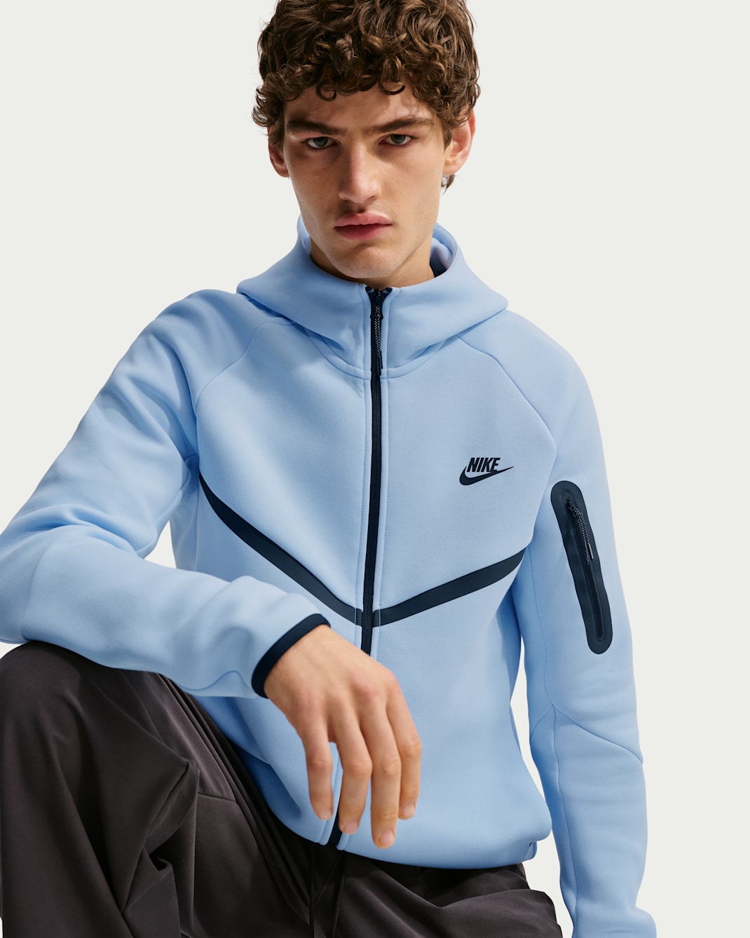 Nike Tech Men's Fleece Windrunner Full-Zip Jacket - Ice Blue/Black