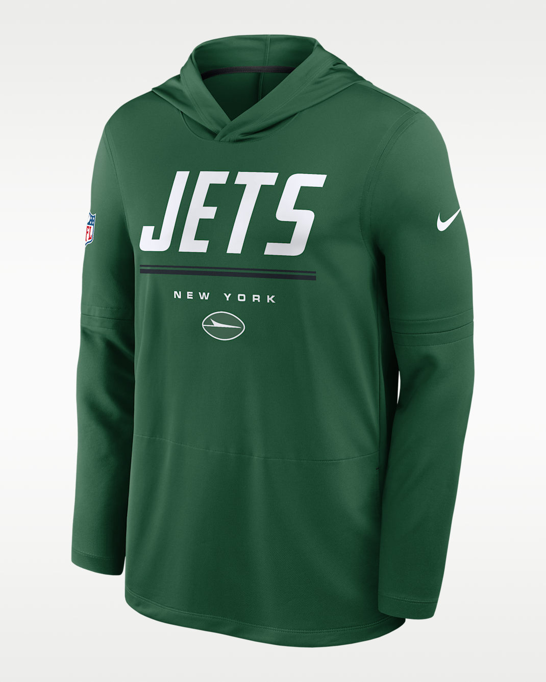 New York Jets Sideline Men's Nike Dri-FIT NFL Long-Sleeve Hooded Top - Green